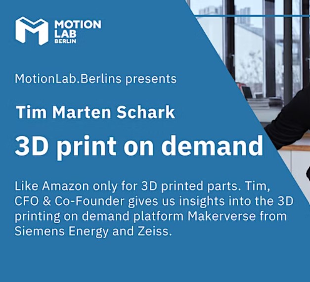 3d print on demand with Tim Marten Schark in our eventlocation at MotionLab.Berlin.