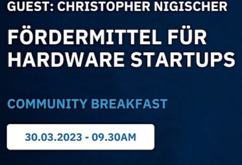 Join our next community breakfast on the topic of startup funding.