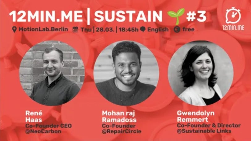 Join the next 12MIN.ME event on the topic of sustainability Berlin at our eventlocation!