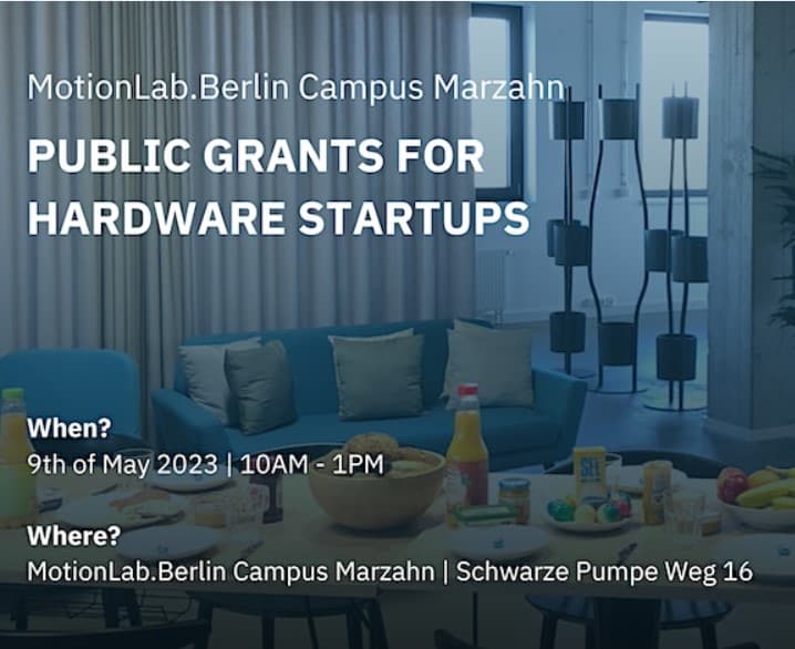 Join the community breakfast on the topic of "Public grants for hardware startups" on our open campus week Marzahn.