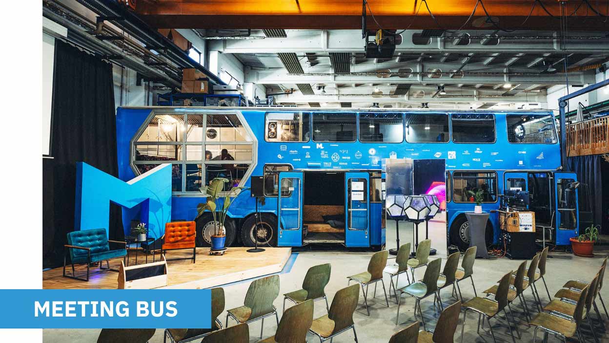 Meeting Spaces in the Bus at Motionlab.Berlin, a Makerspace and Coworking Space Berlin
